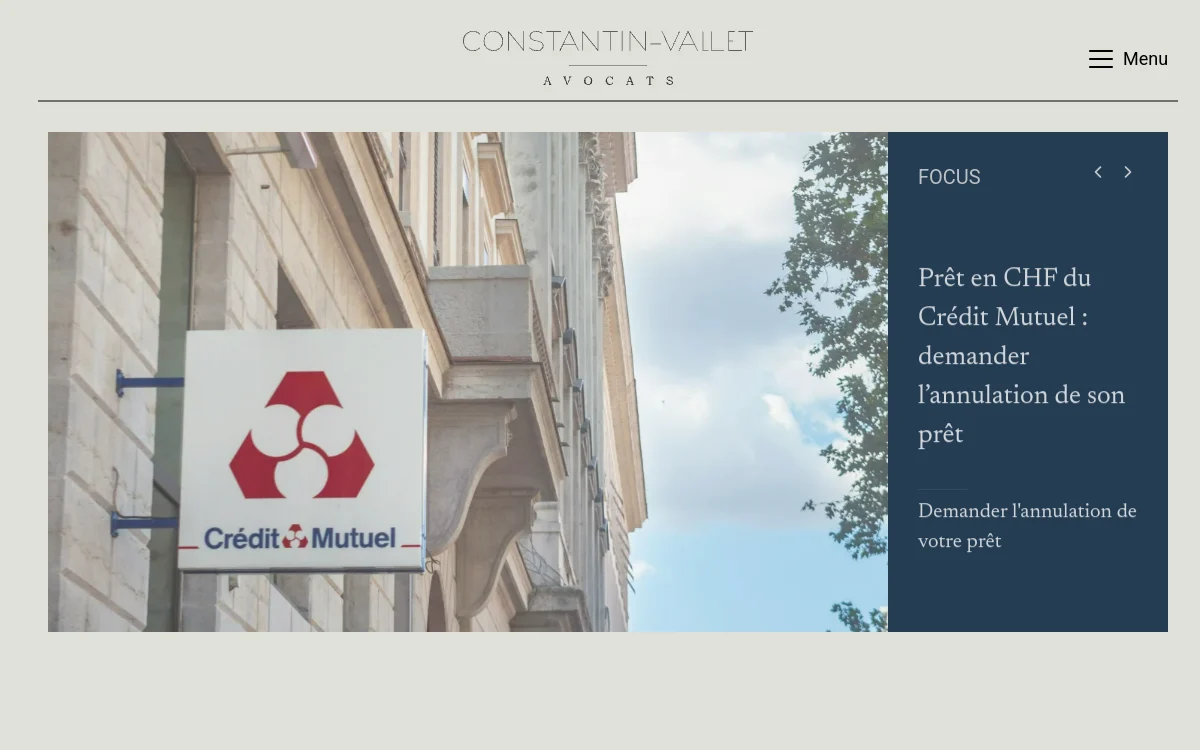 Page d'accueil du site CCV Avocats