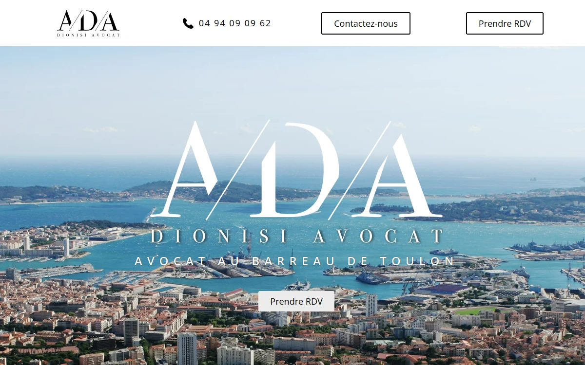 Page d'accueil du site Dionisi Avocat
