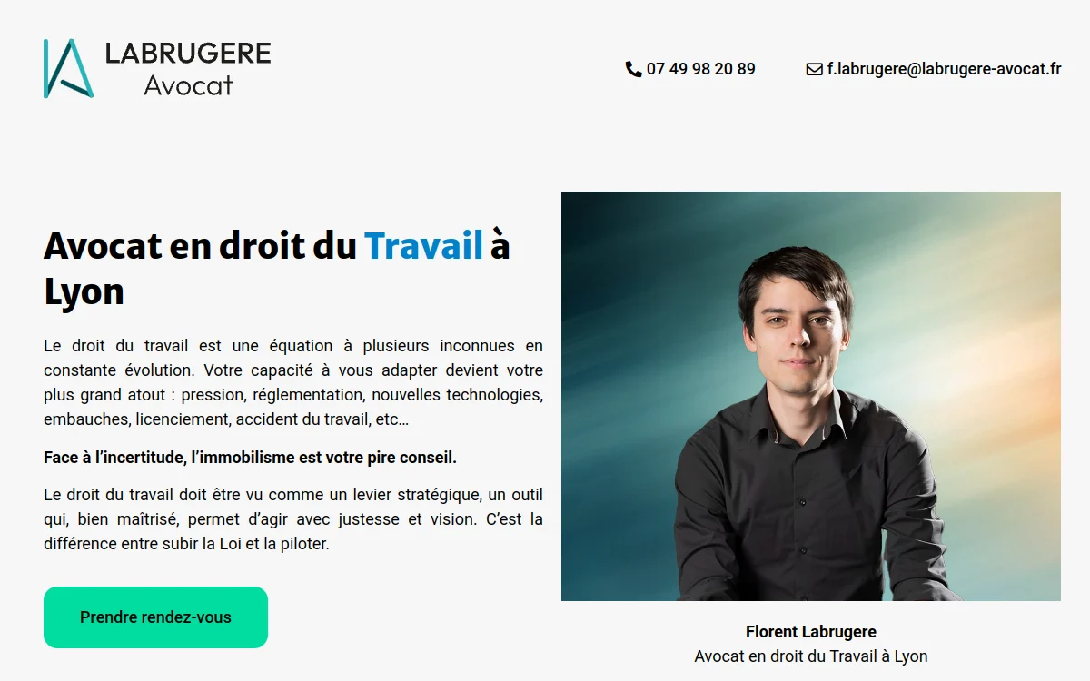 Page d'accueil du site Labrugère Avocat