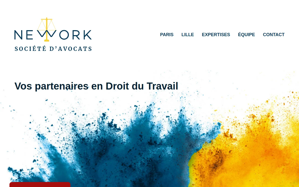 Page d'accueil du site Nework Avocats