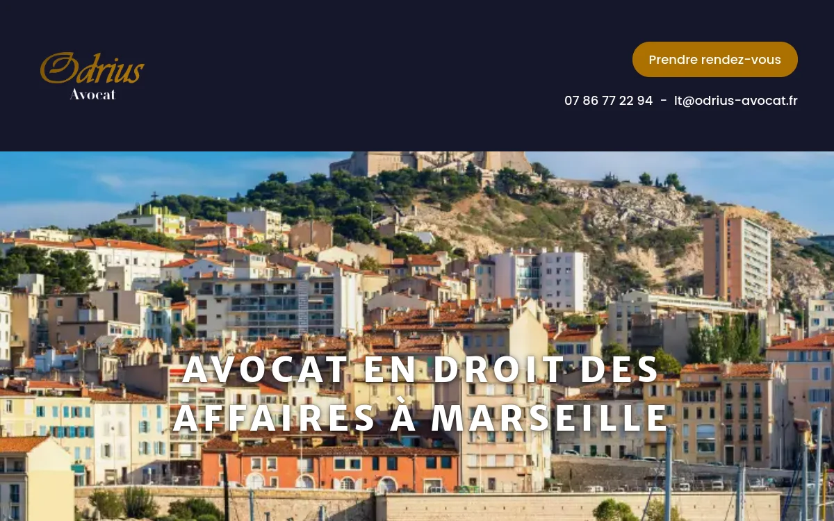 Page d'accueil du site Odrius Avocat
