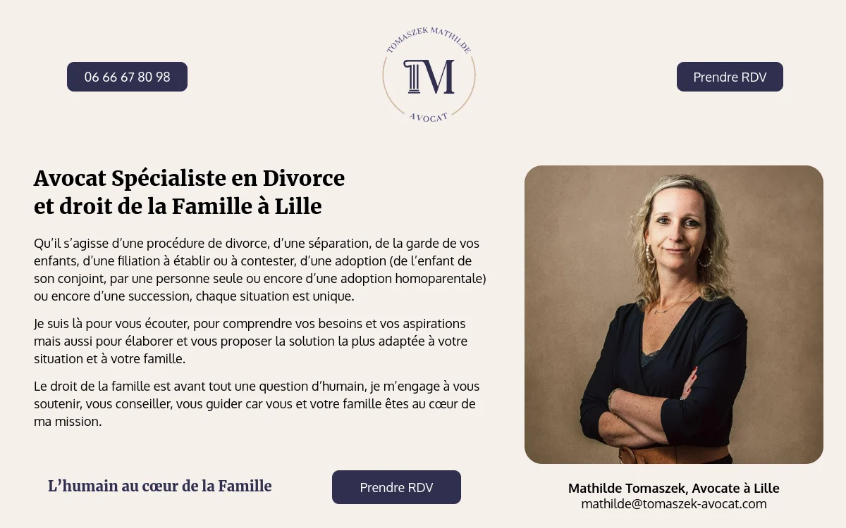 Page d'accueil du site Tomaszek Avocat