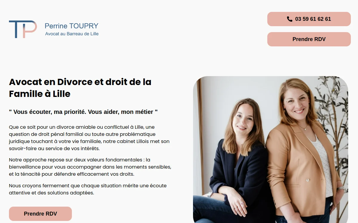 Page d'accueil du site Toupry Avocat